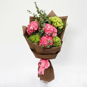 Pink & Green Hydrangea Bouquet