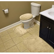 Garland Rug 3-Piece Traditional Nylon Washable Bathroom Rug Set, Beige Garland Rug 3-Piece Traditional Nylon Washable Bathroom Rug Set, Beige
