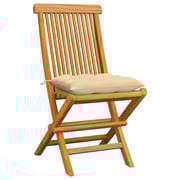vidaXL Garden Chairs with Cream White Cushions 6 pcs Solid Teak Wood vidaXL Garden Chairs with Cream White Cushions 6 pcs Solid Teak Wood