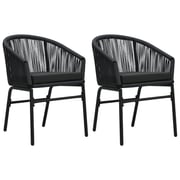 Vidaxl Garden Chairs 2 Pcs Black Pvc Rattan Vidaxl Garden Chairs 2 Pcs Black Pvc Rattan