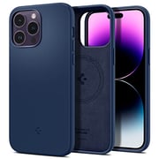 Spigen Silicone Fit (MagFit) compatible with MagSafe designed for iPhone 14 Pro case cover (2022) - Navy Blue