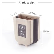 Consumix Hanging Trash Can Folded For Kitchen Cabinet Door, Collapsible Foldable Trash Bin Plastic Non-toxic Sturdy, Brown Consumix Hanging Trash Can Folded For Kitchen Cabinet Door, Collapsible Foldable Trash Bin Plastic Non-toxic Sturdy, Brown