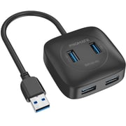 Promate 4 Port USB 3.0 Hub with 5Gbps Data Transmission and Built-In USB Cable, EzHub-4s
