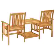 vidaXL Garden Chairs with Tea Table and Cushions Solid Acacia Wood vidaXL Garden Chairs with Tea Table and Cushions Solid Acacia Wood