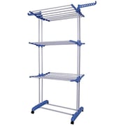 Lavish Carbon Steel Full Size Heavy Duty Double Pole 3 Layer Cloth Drying Stand, Laundry Rack Stand, Blue Lavish Carbon Steel Full Size Heavy Duty Double Pole 3 Layer Cloth Drying Stand, Laundry Rack Stand, Blue