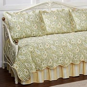 Waverly Paisley Verveine 5-Piece Quilted Reversible Comforter Day Bed Cover Set, 105 Waverly Paisley Verveine 5-Piece Quilted Reversible Comforter Day Bed Cover Set, 105