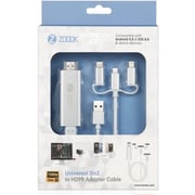 Zoook HDMILINK A300 Universal 3-in-1 HDMI Adapter Cable 3m White