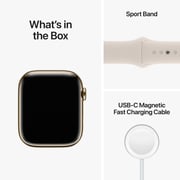 Apple Watch Series 8 GPS + Cellular 45mm Gold Stainless Steel Case with Starlight Sport Band - Regular Apple Watch Series 8 GPS + Cellular 45mm Gold Stainless Steel Case with Starlight Sport Band - Regular