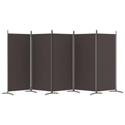 vidaXL 5-Panel Room Divider Brown 433x180 cm Fabric vidaXL 5-Panel Room Divider Brown 433x180 cm Fabric