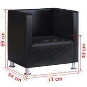Vidaxl Cube Armchair Black Faux Leather Vidaxl Cube Armchair Black Faux Leather