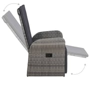 Vidaxl 3 Piece Bistro Set With Cushions Poly Rattan Grey Vidaxl 3 Piece Bistro Set With Cushions Poly Rattan Grey