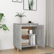 Vidaxl Sideboard&solid Wood Legs Concrete Grey 60x35x70 Cm Chipboard Vidaxl Sideboard&solid Wood Legs Concrete Grey 60x35x70 Cm Chipboard