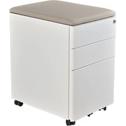 Navodesk Mobile Pedestal 3-drawer File Cabinet Under Desk Drawer With Castor Wheels By Navodesk White Beige Cushion Navodesk Mobile Pedestal 3-drawer File Cabinet Under Desk Drawer With Castor Wheels By Navodesk White Beige Cushion