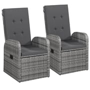 vidaXL 9 Piece Garden Dining Set with Cushions Grey vidaXL 9 Piece Garden Dining Set with Cushions Grey