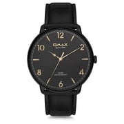 Omax Dome Series Black Leather Analog Watch For Men DC001M22Y