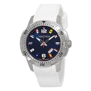 Nautica NCS 16 Flags Quartz White Silicon Watch For Men NAI13514G