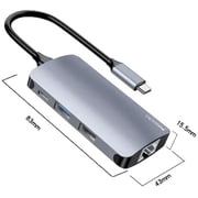 Yesido HB15 6-in-1 USB-C Multifunctional Type Hub Silver Yesido HB15 6-in-1 USB-C Multifunctional Type Hub Silver