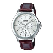 Casio Timepieces Brown Leather Men Watch MTP-V300L-7AUDF