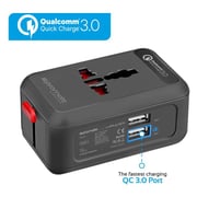 Promate Universal Travel Adapter Black Promate Universal Travel Adapter Black