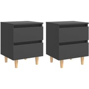 Vidaxl Bed Cabinets With Solid Pinewood Legs 2 Pcs Grey 40x35x50 Cm Vidaxl Bed Cabinets With Solid Pinewood Legs 2 Pcs Grey 40x35x50 Cm