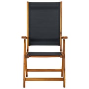 vidaXL Folding Garden Chairs 2 pcs Solid Acacia Wood and Textilene vidaXL Folding Garden Chairs 2 pcs Solid Acacia Wood and Textilene