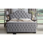 Footboard Storage Bed Queen with Mattress Charcoal Grey
