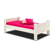 Wooden Base Single Bed Single Bed With Mattress Off White