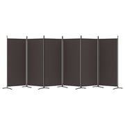 vidaXL 6-Panel Room Divider Brown 520x180 cm Fabric vidaXL 6-Panel Room Divider Brown 520x180 cm Fabric