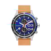 Diesel Men's Blue Dial Leather Band Chronograph Watch - DZ4322