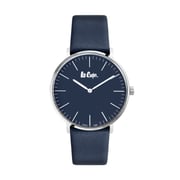 Lee Cooper, LC06951.399, Mens Analog Watch, Navy Blue Dial Blue Leather Strap