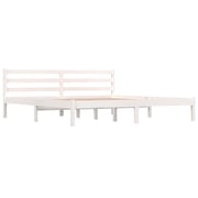 vidaXL Bed Frame Solid Wood Pine 180x200 cm White 6FT Super King