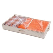 InterDesign Aldo Non-Woven Fabric Under Bed Storage Box Organizer, Linen ID05352ES