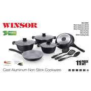 Winsor Cast Aluminium Granite Cookware Non Stick 11Pc Set Black