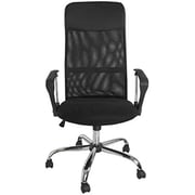 Mahmayi Sarah 4D High Back Executive Mesh Office Chair With Adjustable Seat Design and Breathable Mesh Backrest High Back Chair (Black)