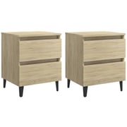 Vidaxl Bed Cabinets 2 Pcs Sonoma Oak 40x35x50 Cm Chipboard Vidaxl Bed Cabinets 2 Pcs Sonoma Oak 40x35x50 Cm Chipboard