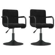 Vidaxl Swivel Dining Chairs 2 Pcs Black Velvet Vidaxl Swivel Dining Chairs 2 Pcs Black Velvet