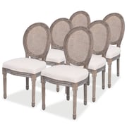 vidaXL Dining Chairs 6 pcs Cream Fabric vidaXL Dining Chairs 6 pcs Cream Fabric
