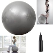 ULTIMAX Yoga Ball Exercise Fitness Core Stability Balance Strength Anti-Burst Prenatal Birthing Yoga ball for Office Home Gym Design Balance Ball Pilates Core and Workout Ball - 75 cm (Silver)