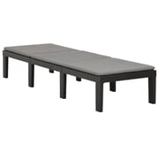 Vidaxl Sun Lounger With Cushion Plastic Anthracite Vidaxl Sun Lounger With Cushion Plastic Anthracite