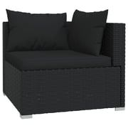 vidaXL 8 Piece Garden Lounge Set with Cushions Poly Rattan Black vidaXL 8 Piece Garden Lounge Set with Cushions Poly Rattan Black