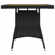 Vidaxl Garden Table Black 70x70x72 Cm Poly Rattan & Solid Acacia Wood Vidaxl Garden Table Black 70x70x72 Cm Poly Rattan & Solid Acacia Wood