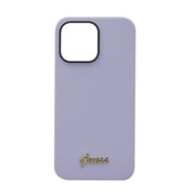 Guess Silicone Pc Camera Script Logo Hard Case For Iphone 14 Pro Max Purple