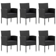 vidaXL 7 Piece Garden Dining Set Black vidaXL 7 Piece Garden Dining Set Black