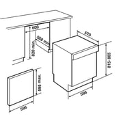 TEKA DW 605 S VR02 60cm Partially Integrated Dishwasher with 6 washing programs TEKA DW 605 S VR02 60cm Partially Integrated Dishwasher with 6 washing programs