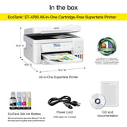 Epson Ecotank Et-4760 Wireless All-in-one Inkjet Printer - White