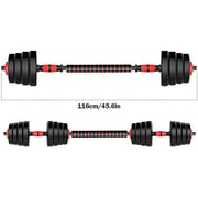 Ultimax Dumbbell And Barbell Set Weightlifting Fitness Black Cement Steel Rubber Adjustable Dumbbell With Connecting Rod/barbell Set 2 In 1-20kg