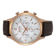 Seiko Chronograph Brown Leather Analog Watch For Men SSB342P1