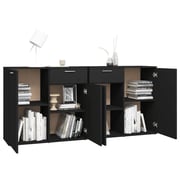 vidaXL Sideboard Black 160x36x75 cm Engineered Wood vidaXL Sideboard Black 160x36x75 cm Engineered Wood