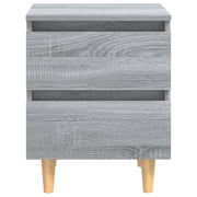 Vidaxl Bed Cabinets With Solid Wood Legs 2 Pcs Grey Sonoma 40x35x50 Cm Vidaxl Bed Cabinets With Solid Wood Legs 2 Pcs Grey Sonoma 40x35x50 Cm