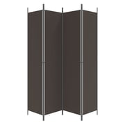 vidaXL 4-Panel Room Divider Brown 200x220 cm Fabric vidaXL 4-Panel Room Divider Brown 200x220 cm Fabric